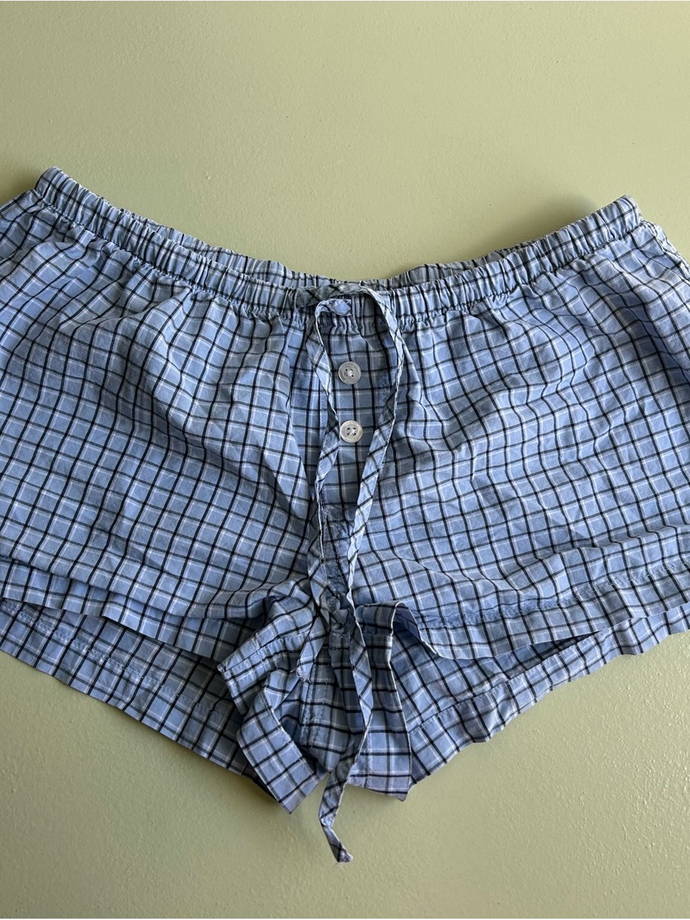 Aritzia TNA Light Blue Plaid Women’s Boxer Shorts